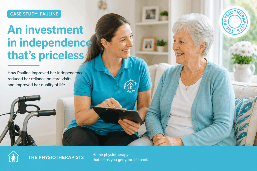 Pauline with a physio at home getting rehab in Portslade